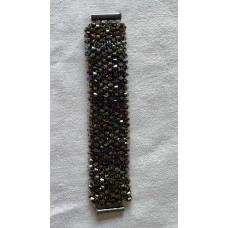 Kadın Bileklik - Kum Boncuk Üzerine Kristal Boncuk Örtüsü (BK-1501)