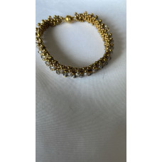 Kadın Bileklik - Kum Boncuk Üzerine Kristal Boncuk İşleme (BK-X01)