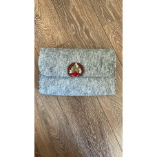 Kadın Çanta - Keçeden Yapılma İğne Oyası ile Süslenmiş Portföy Çanta (KC-2003)